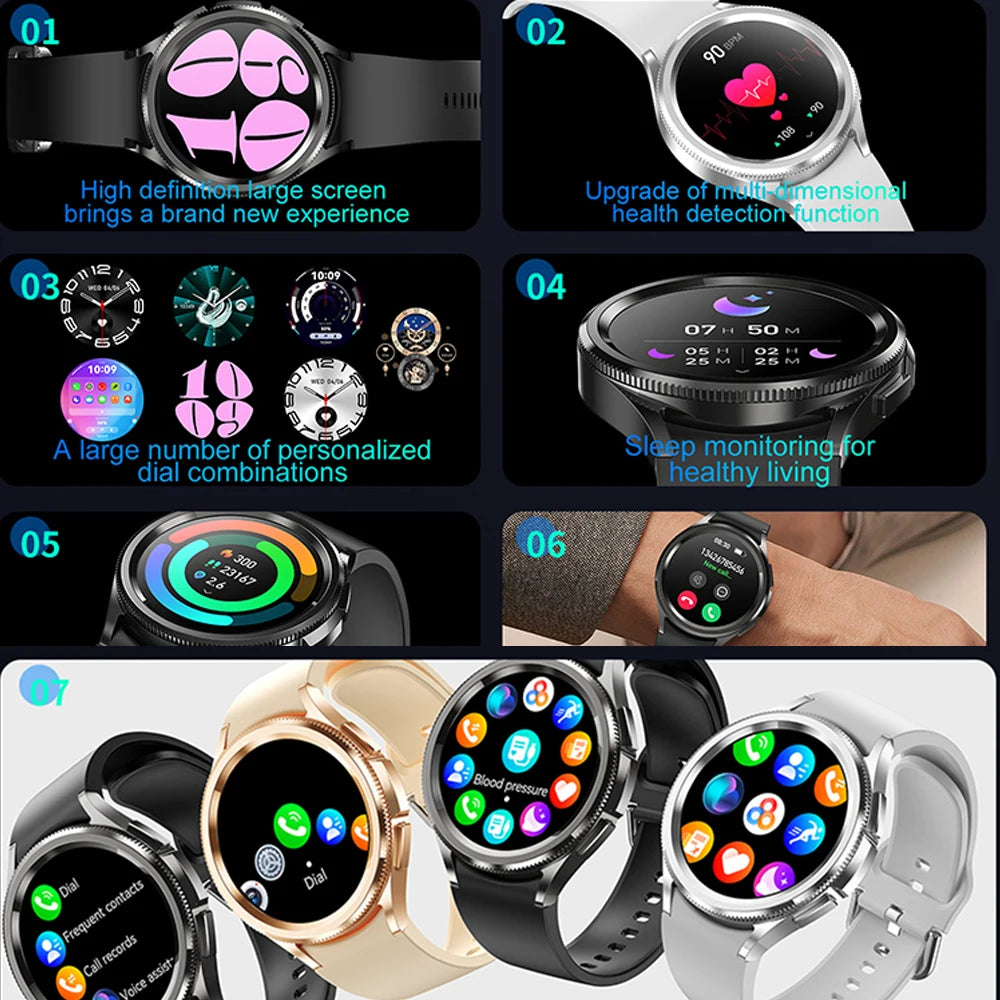 2026New Watch 6 Classic SmartWatch Women Fashion Bluetooth Call Voice Assistant Health Monitoring Android iOS Smart Watch Men