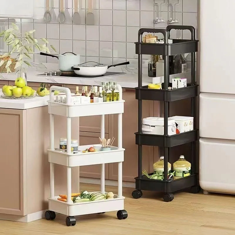 Estante de almacenamiento de cocina de 5 niveles, carrito móvil, organizador de pie de múltiples capas, para aperitivos, frutas y verduras