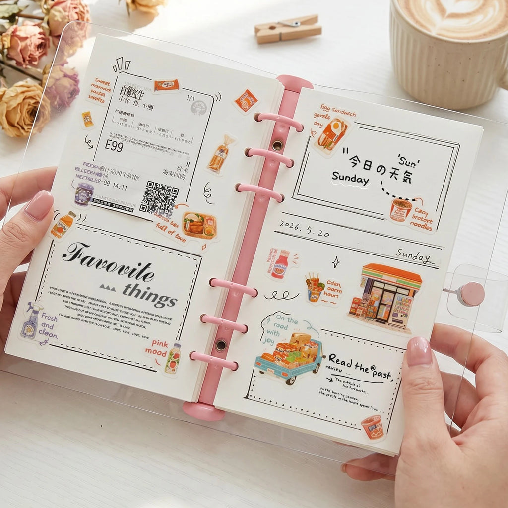 200cm/roll INS Coffee Bread Cafe Themed Masking Tape Decorative Label Stickers for Journal Scrapbooking Diary Album Stationery