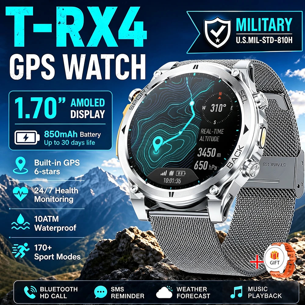 T-RX 4 Ultra GPS Smartwatch with Compass and Barometer
