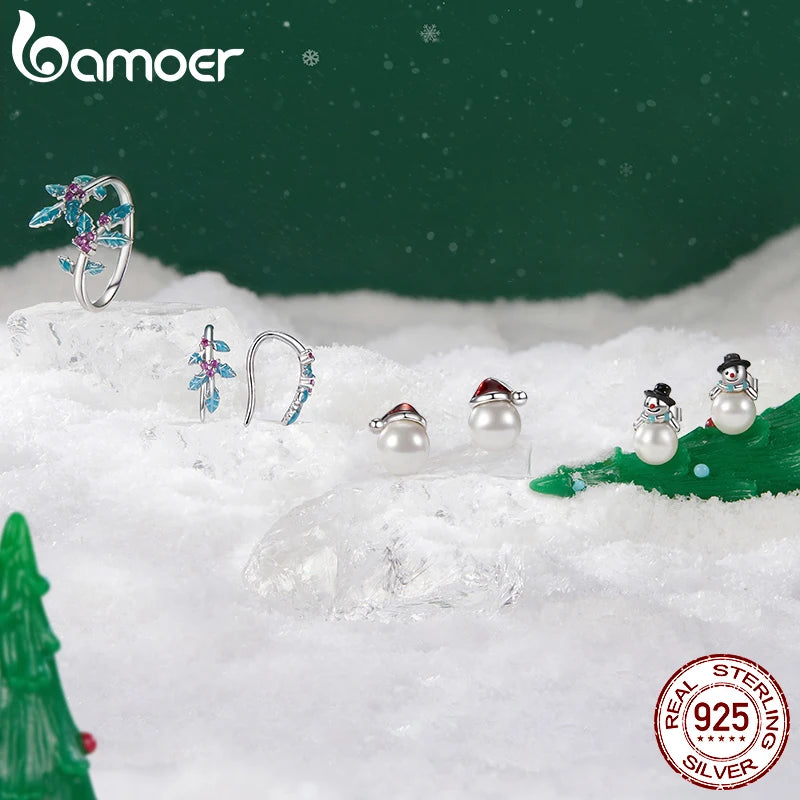 Creolen mit Schneemann-Motiv