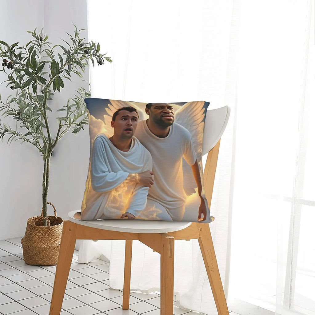 Charlie-Kirk- & George-Floyd-Kissenbezug – Gemütlicher Kissenbezug für Couch, Sofa oder Schlafzimmer, süßer und lustiger Kissenbezug