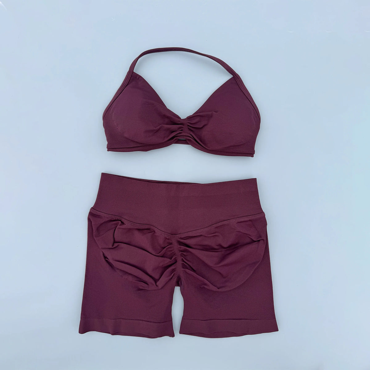 Conjunto de yoga de mujer, 2 piezas, top y pantalón corto
