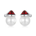 Christmas hat motif hoop earrings