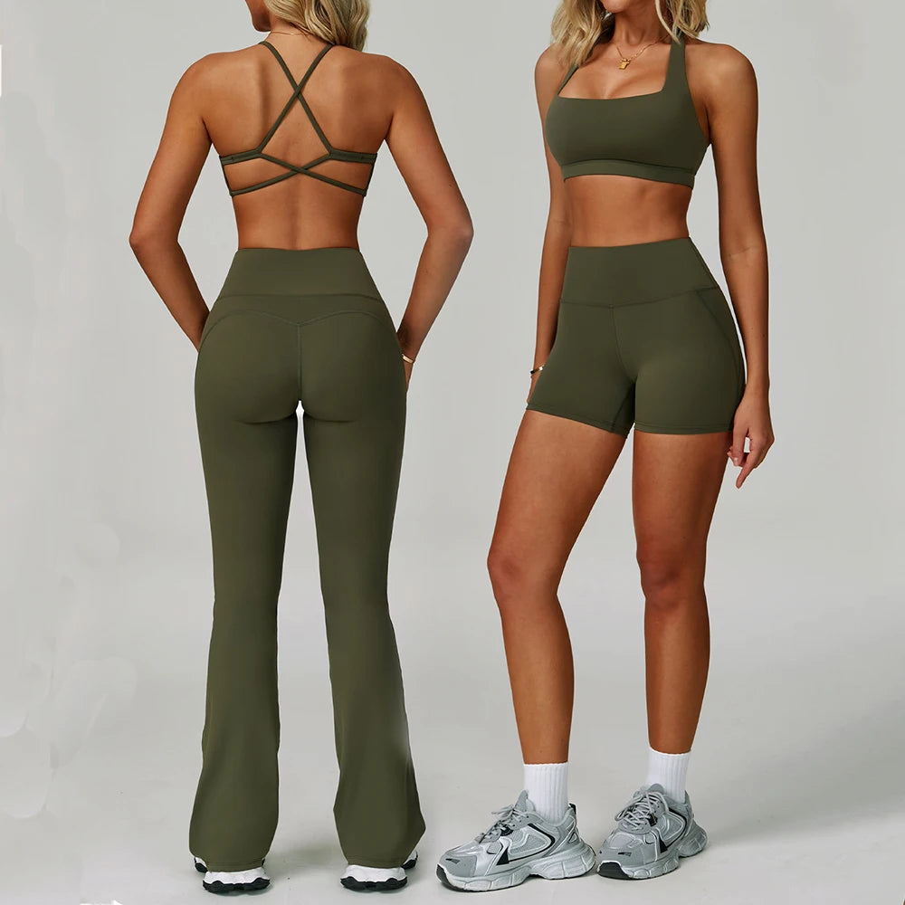 Yoga-Set für Damen, 2-teilig, Top und Leggings