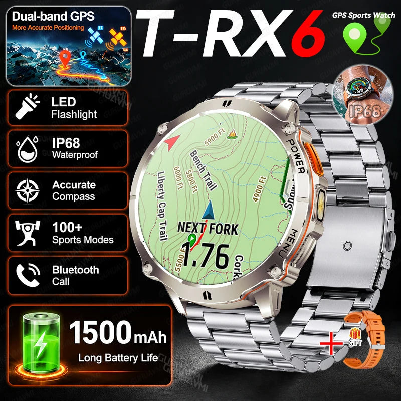 T-RX6 Ultra GPS Sports Smartwatch with Compass