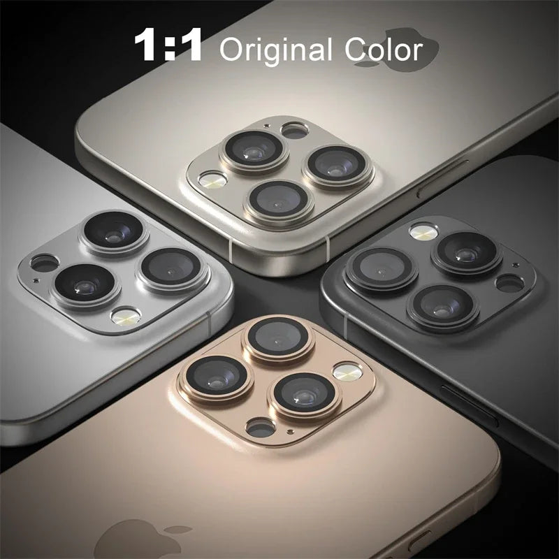 1-3PC Metal Camera Lens Protector For iPhone 18 Pro 17 16 15 14 13 12 11 Pro Max 9H Tempered Glass Matte Armor Anti-Scratch
