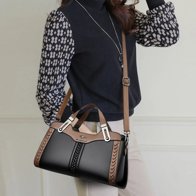 Top Quality Pu Leather Messenger Bag Women's Handbag Top-Handle Bags Luxury Designer Female Shoulder Crossbody Bags Sac A Main