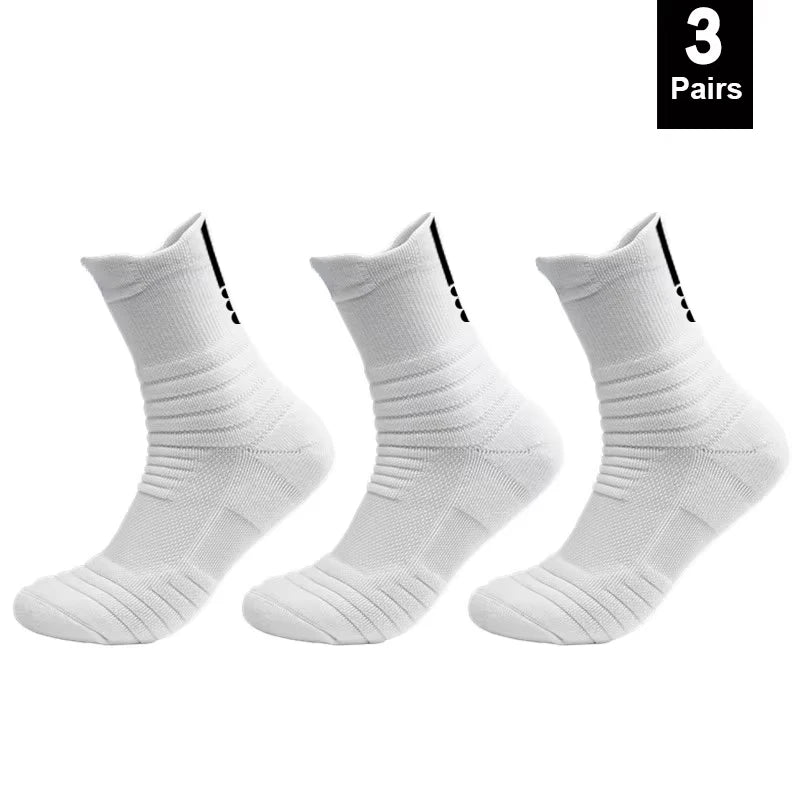 1/3 Paar rutschfeste Fußballsocken für Herren, Baumwollsocken, kurze oder lange Schaftlänge, für Fußball und Basketball, atmungsaktiv und geruchshemmend, Größe 39–45