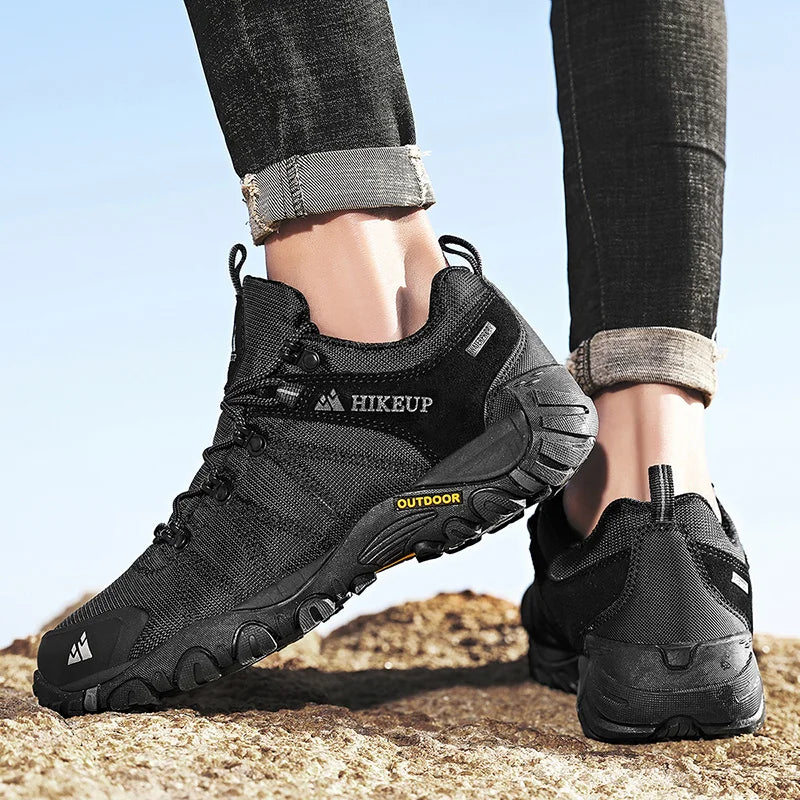 HIKEUP Rutschfeste Herren-Wanderschuhe, atmungsaktiv, strapazierfähig, spritzwassergeschützt, Outdoor-Bergschuhe und Trekkingsneaker