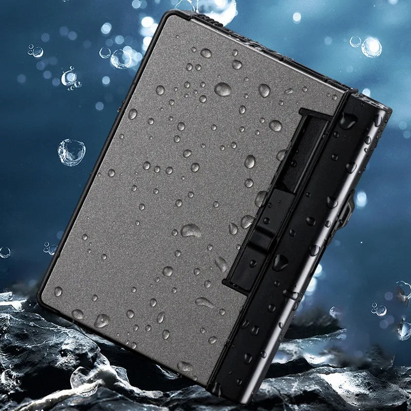 Étui à cigarettes intégré avec briquet, 10 cigarettes, rechargeable, portable, étanche à l'humidité, à la transpiration et résistant à la pression