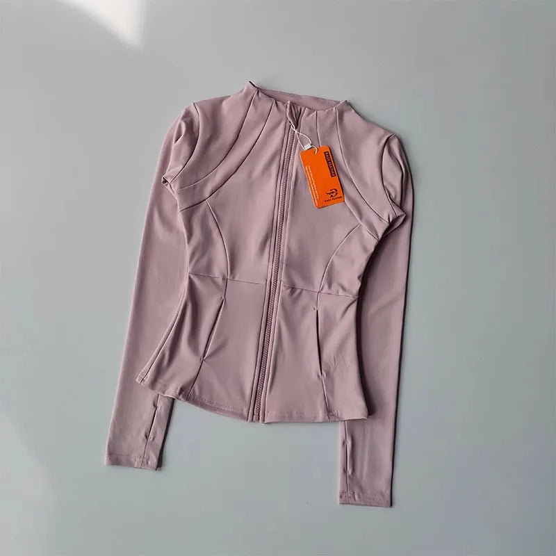 Giacca sportiva donna con zip e collo alto