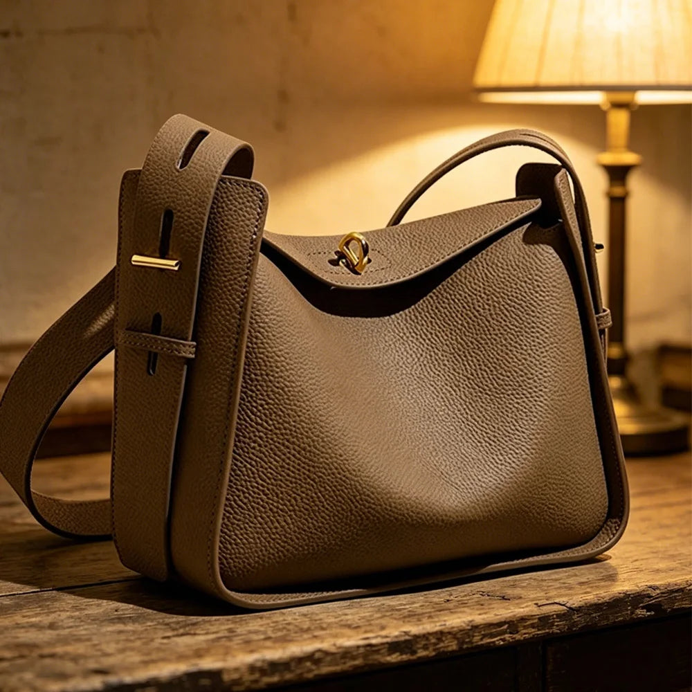New Genuine Leather Luxury Designer Women Shoulder Crossbody Underarm Bags Cowhide Ladies Large Capacity Tote Bag Fashion Purse