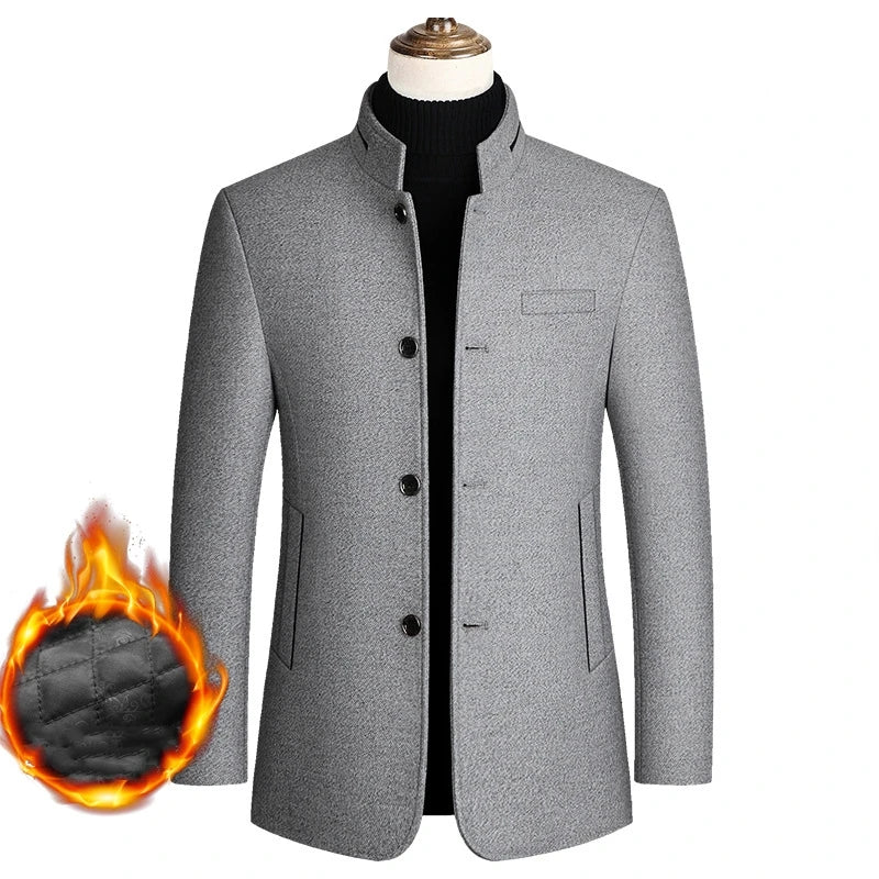 Winter Coat Men Wool Thick Warm Windbreaker Jackets Overcoat Casaco Masculino Palto Woolen Men's Casual Slim Fit Trench Peacoat