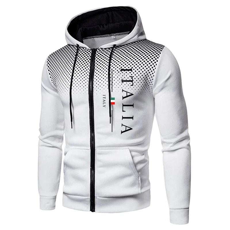 Beliebter Herren-Trainingsanzug für Herbst und Winter mit Kapuzenjacke mit Reißverschluss und Jogginghose, urbaner lässiger Sportanzug für tägliches Training