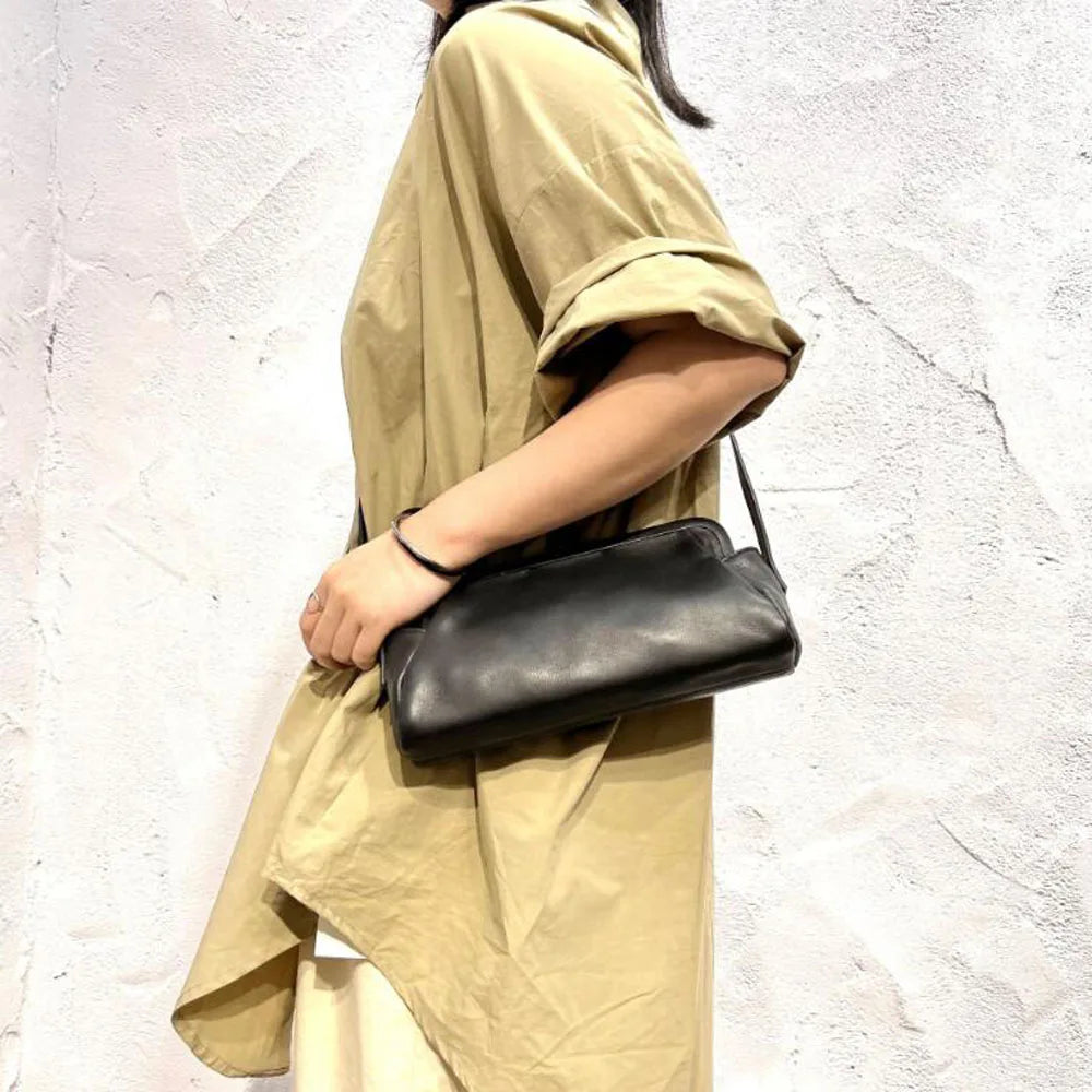 Women Real Cow Skin Shoulder Bags Genuine Leather Trend Luxury Design New Mini Cross-body Mobile Phone Messenger Bag