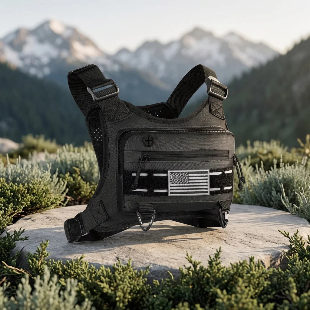 Sacoche de poitrine pour homme et femme, sac de course de haute qualité avec porte-téléphone, sac à dos tactique de course pour le sport et les activités de plein air