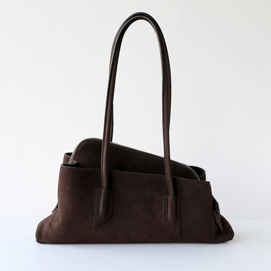 Genuine Leather Irregular Underarm Bag For Women Luxury Designer Handbag And Purse 2026 New In Vintage Frosted Cowhide Shoulder