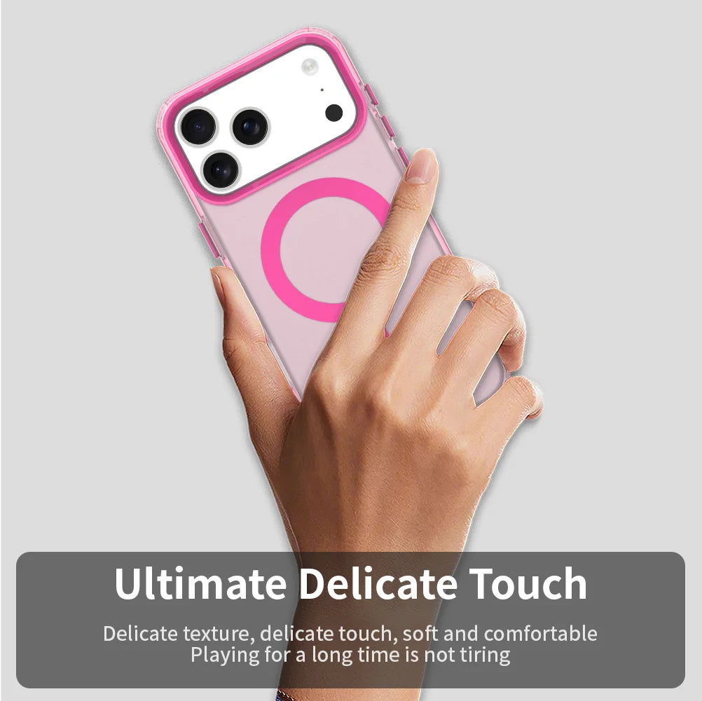 Matte Clear For Magsafe Wireless Charge Case for iPhone 13 14 15 16 17 18 Pro Max Air Plus Military Shockproof Candy Color Cover