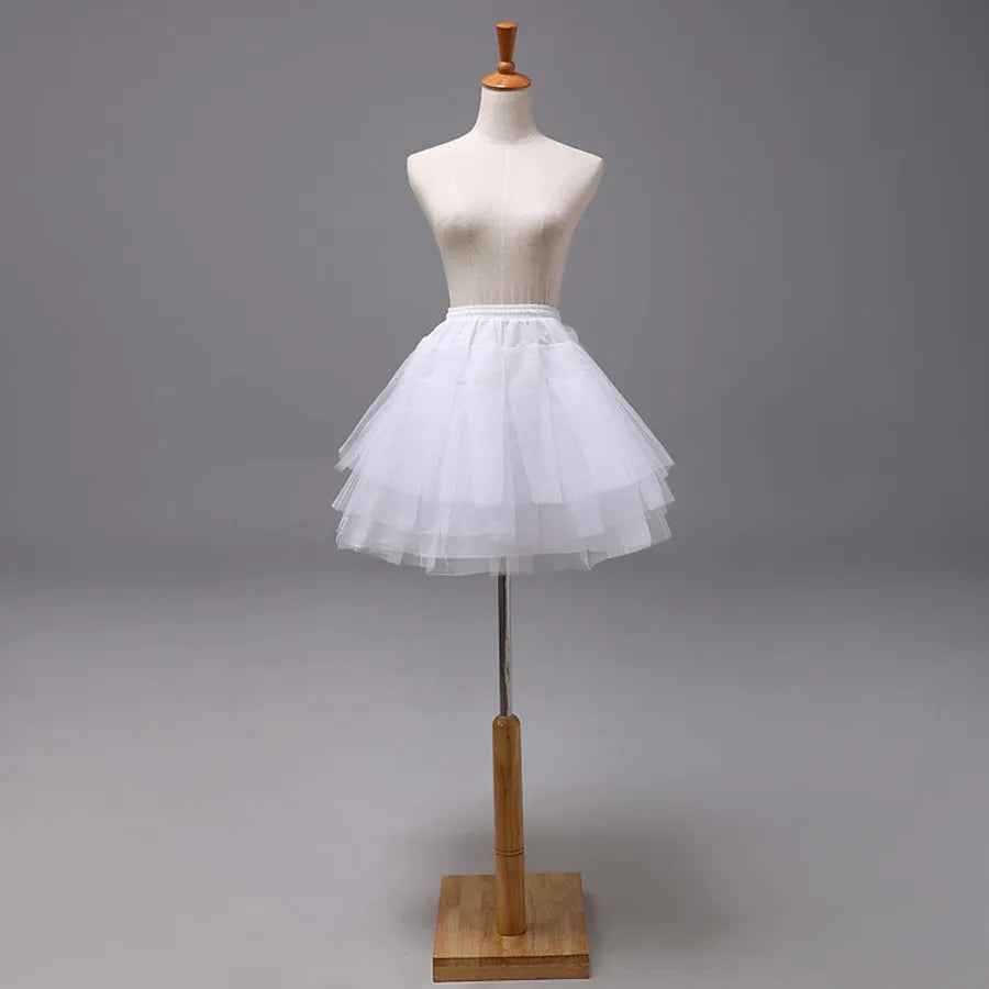 Neu eingetroffen: Schwarz-weiße 3-lagige kurze Petticoats für Damen und Mädchen, Unterröcke für Hochzeiten 2026