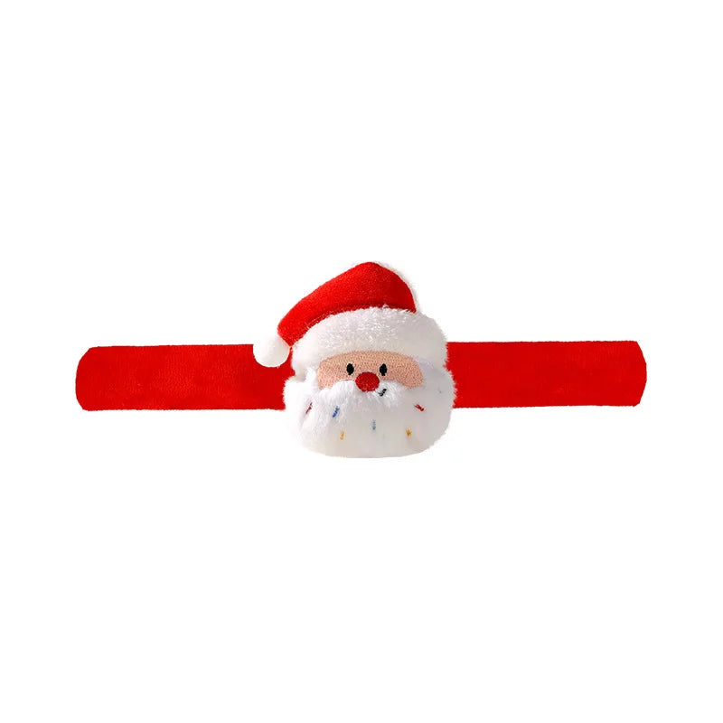 Christmas Decorations Plush Santa Claus Papa Ring Cartoon Cute Bracelet Toys for Children’s Gifts