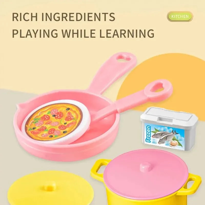 Mini-Küchenspielset für die Arbeitsplatte, DIY-Spielküche mit Spiellebensmitteln und Geschirr, Rollenspiel-Spielzeug als Geschenk für Jungen und Kinder