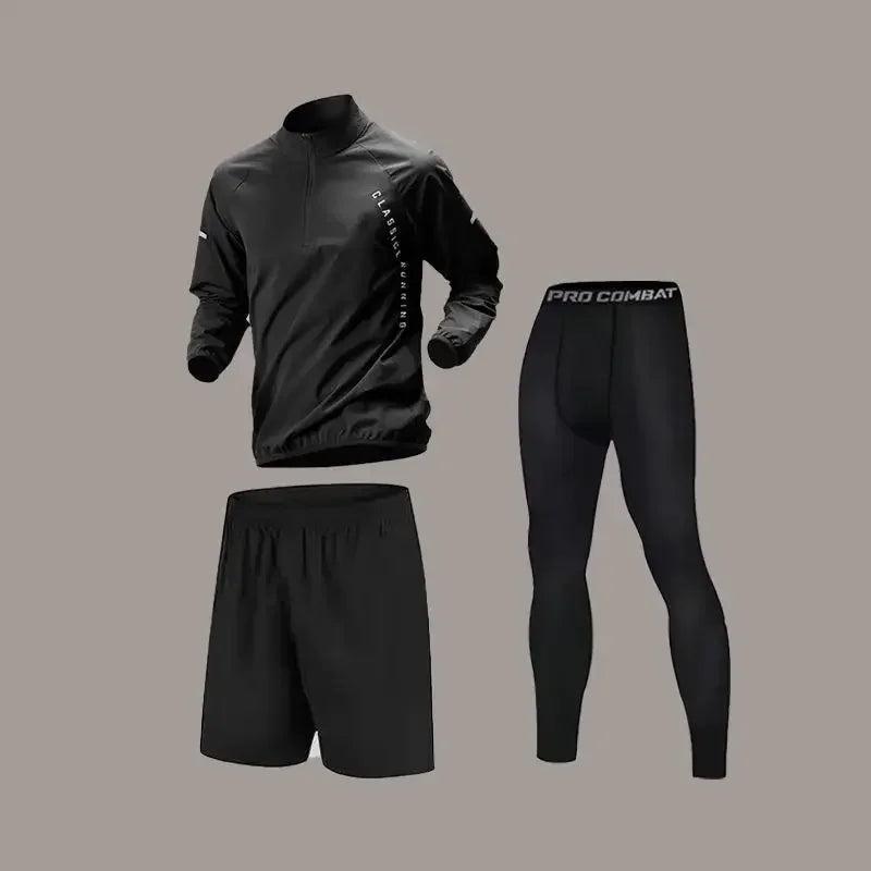 Completo sportivo con zip e maniche lunghe
