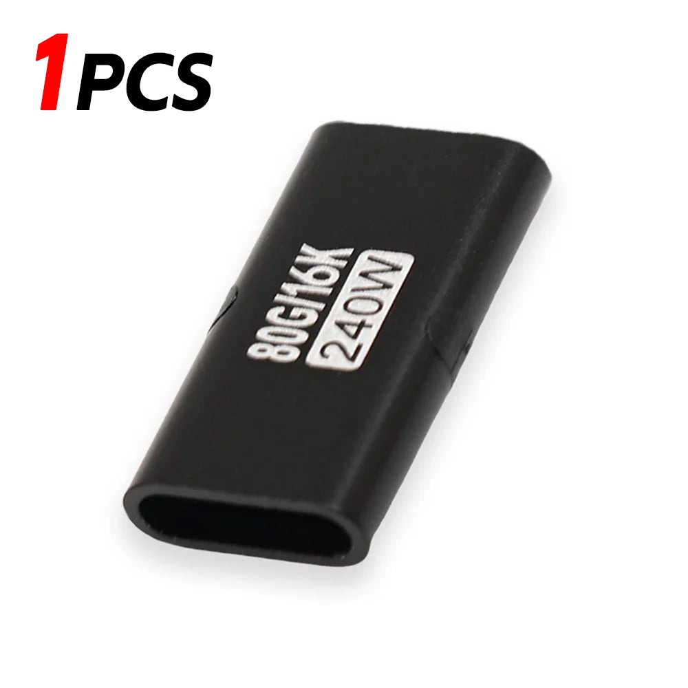 1-10pcs 240W PD USB C Female To Female Adapter 80Gbps High-Speed 16K 60Hz Video for MacBook Pro Air IPad Type-C HUB Converter