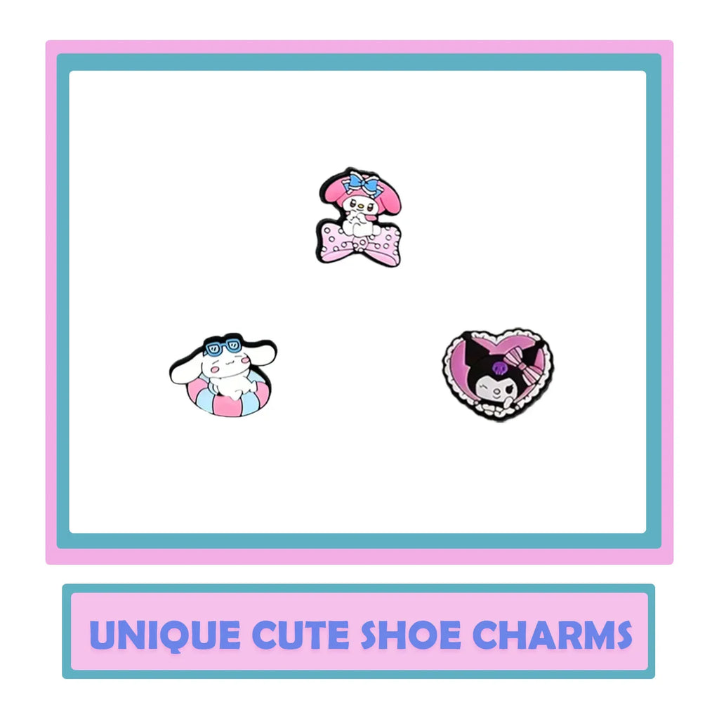 Random 30-100Pcs Sanrio Series Shoe Charms For Clogs Sandals Shoe Decorations Accessories Buckle For Christmas Birthday Gifts