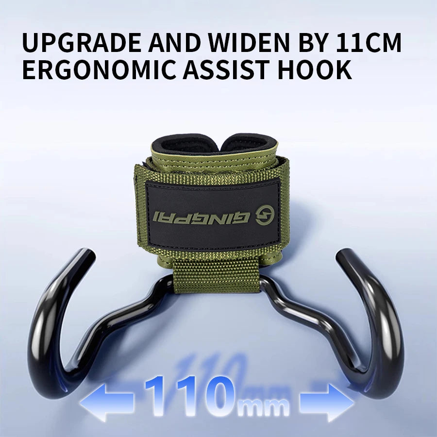 Hook Grips with Wrist Wraps for Weightlifting