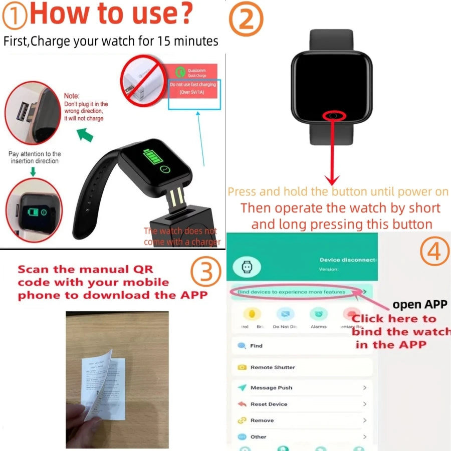 CHAONB D13 Smartwatch with Message and Music Controls