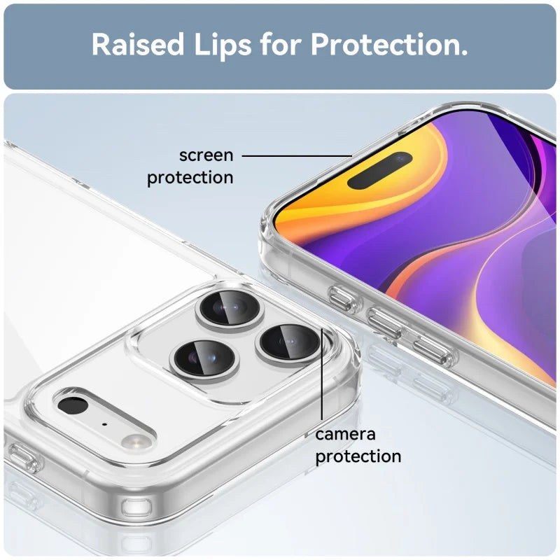 For iPhone 18 Pro Max Case Luxury Silicone Clear PC TPU Protector Case For iPhone 18 Pro Max Cover Shockproof Case