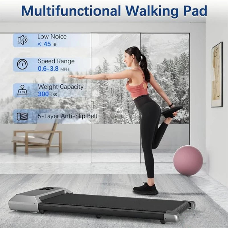 300-lbs-Laufband für zu Hause, 2,5-PS-Laufband, Walking Pad, LCD-Digitalanzeige, 2-in-1-Fitnessgerät zum Gehen, Laufen und Trainieren