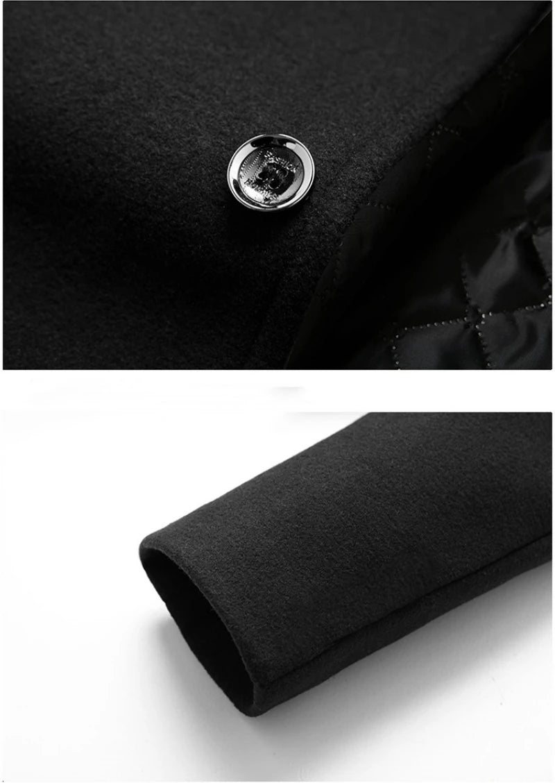 Winter Coat Men Wool Thick Warm Windbreaker Jackets Overcoat Casaco Masculino Palto Woolen Men's Casual Slim Fit Trench Peacoat