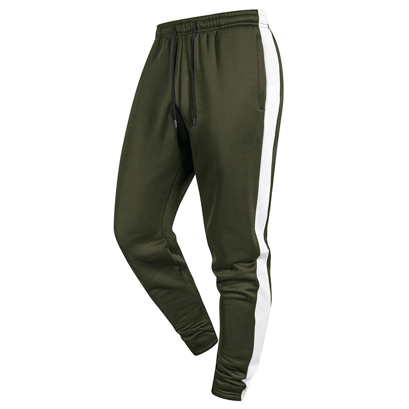 Men's Colorblock Patchwork Athletic Joggers Pants Trousers Fall Winter Cozy Warm Fleece Lined Sweatpants with Side Pockets