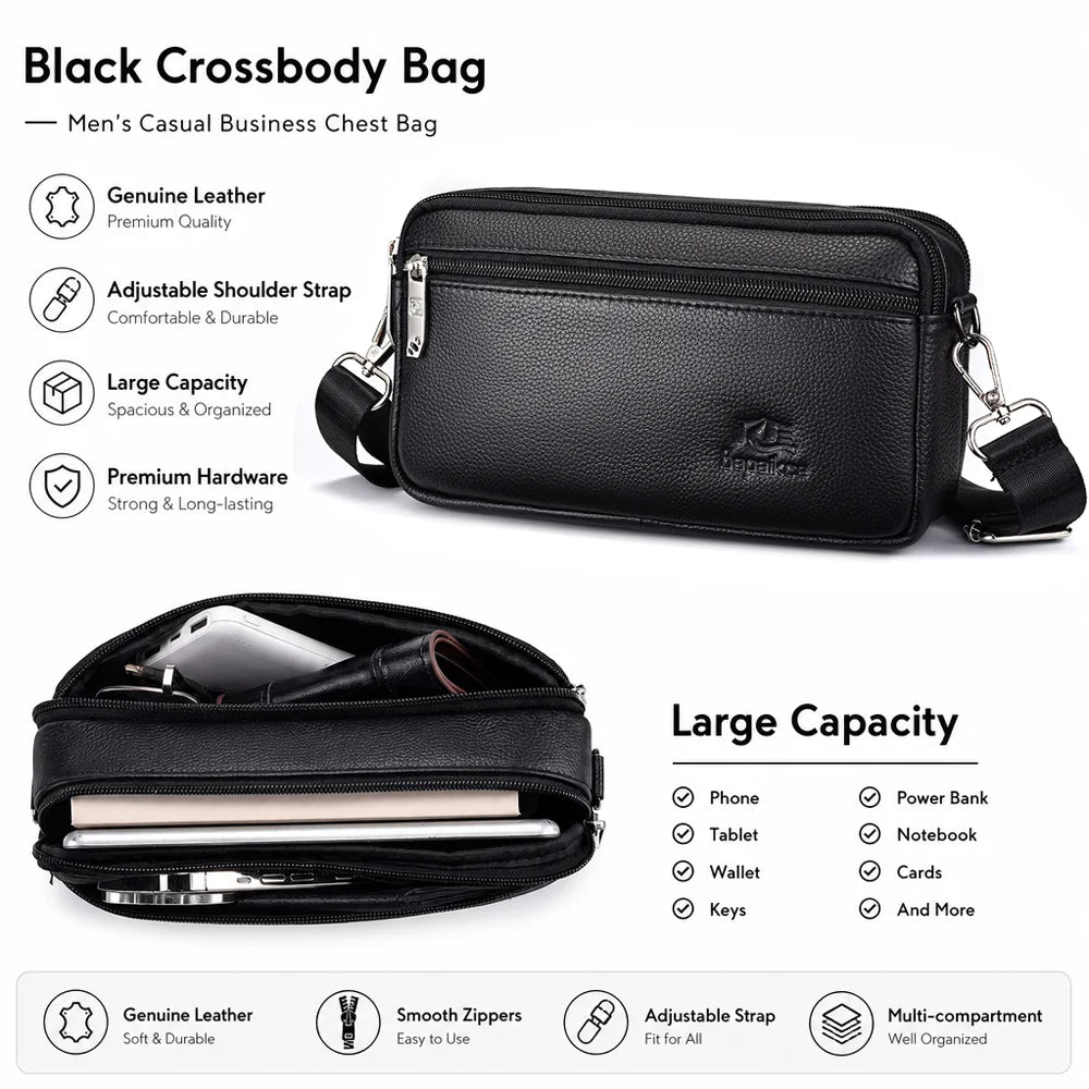 Men’s Genuine Leather Crossbody Bag