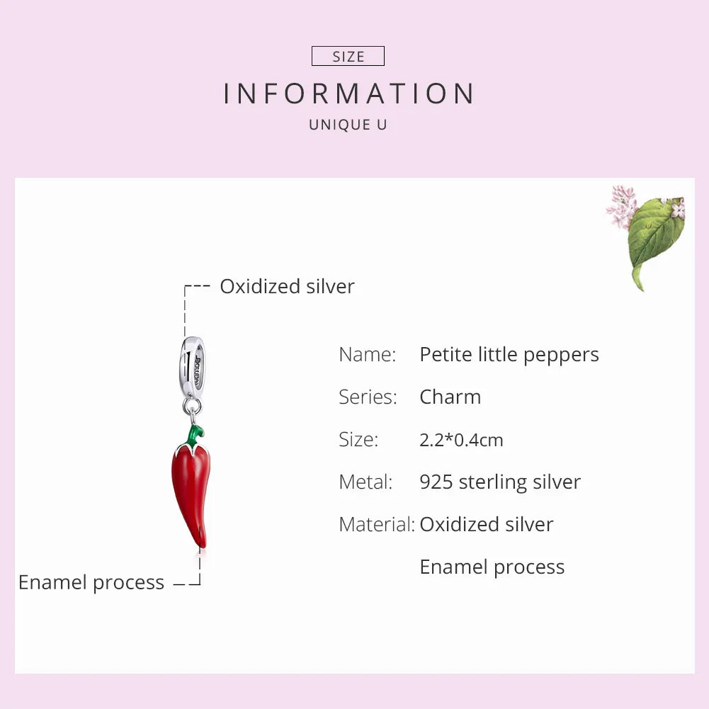 Ciondolo con motivo a peperoncino
