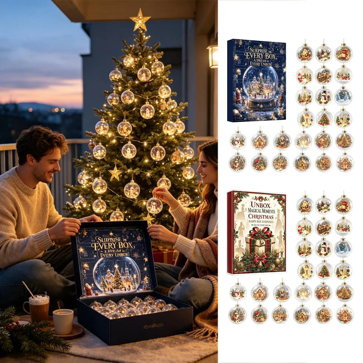 Décorations de compte à rebours de Noël réutilisables 24 jours classiques 2D plates en acrylique à conserver pour propriétaires, adultes, fenêtre, mur, cadre de porte