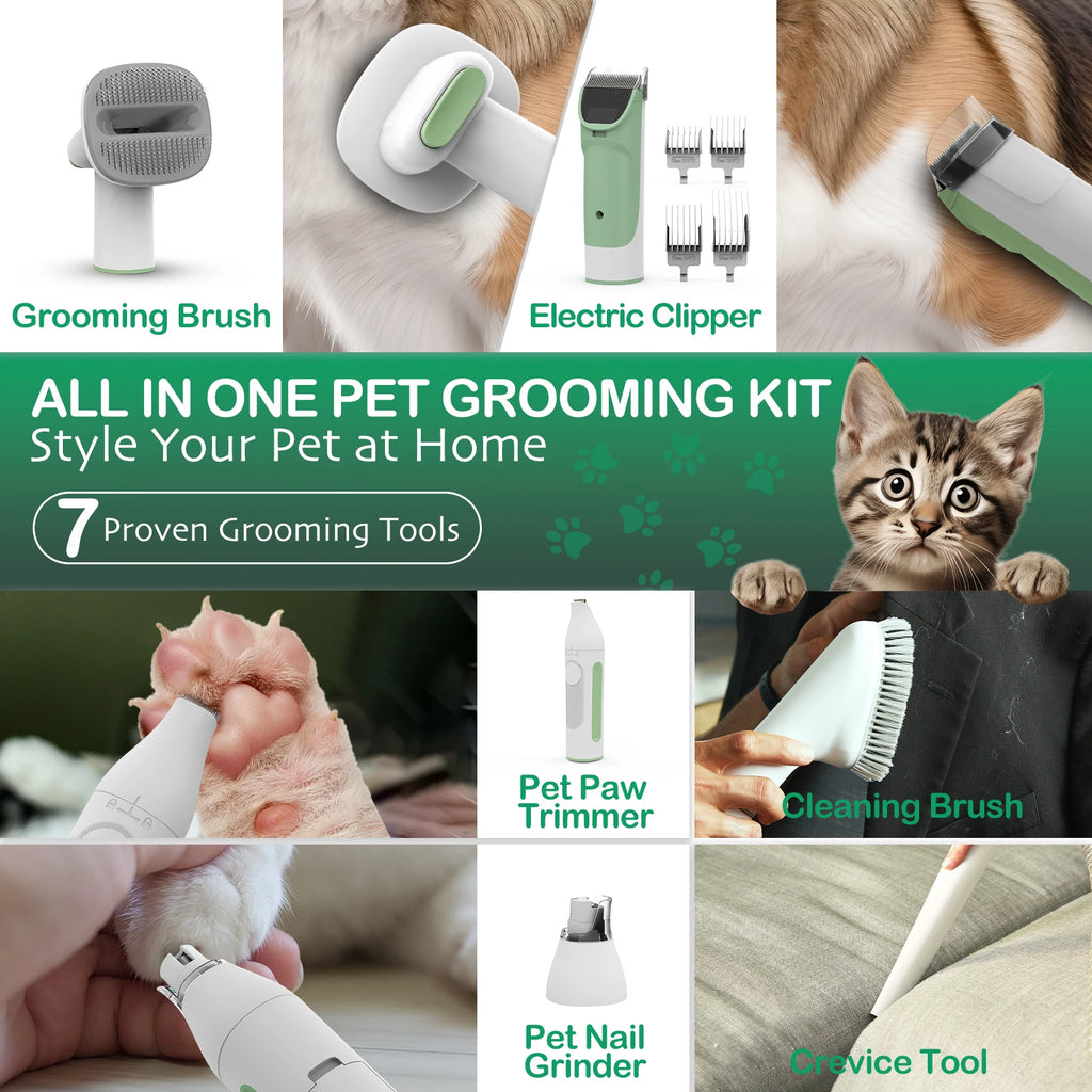 Kits de toilettage pour animaux, brosse anti-poils de chat, peigne, coupe-griffes et lime pour chiens, accessoires de nettoyage et de toilettage pour animaux de compagnie