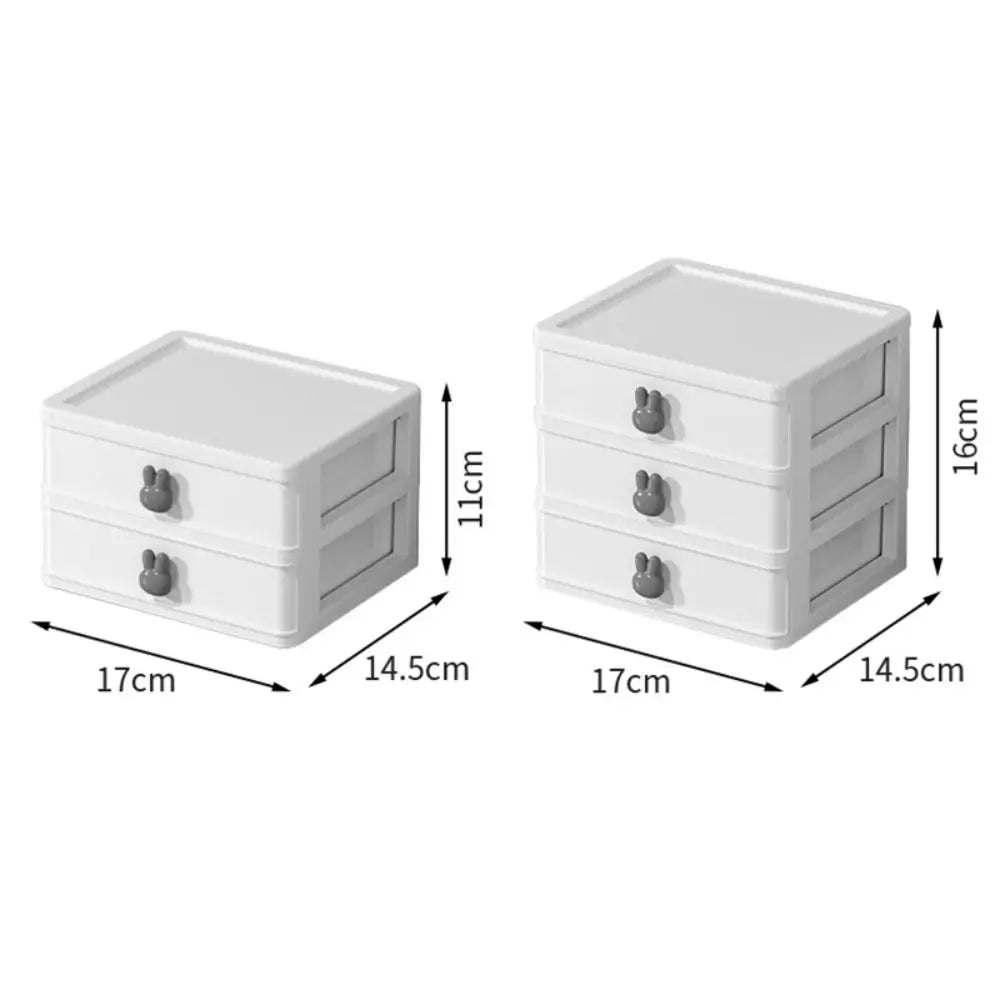 Stacked Plastic Desk Organizer with Drawers