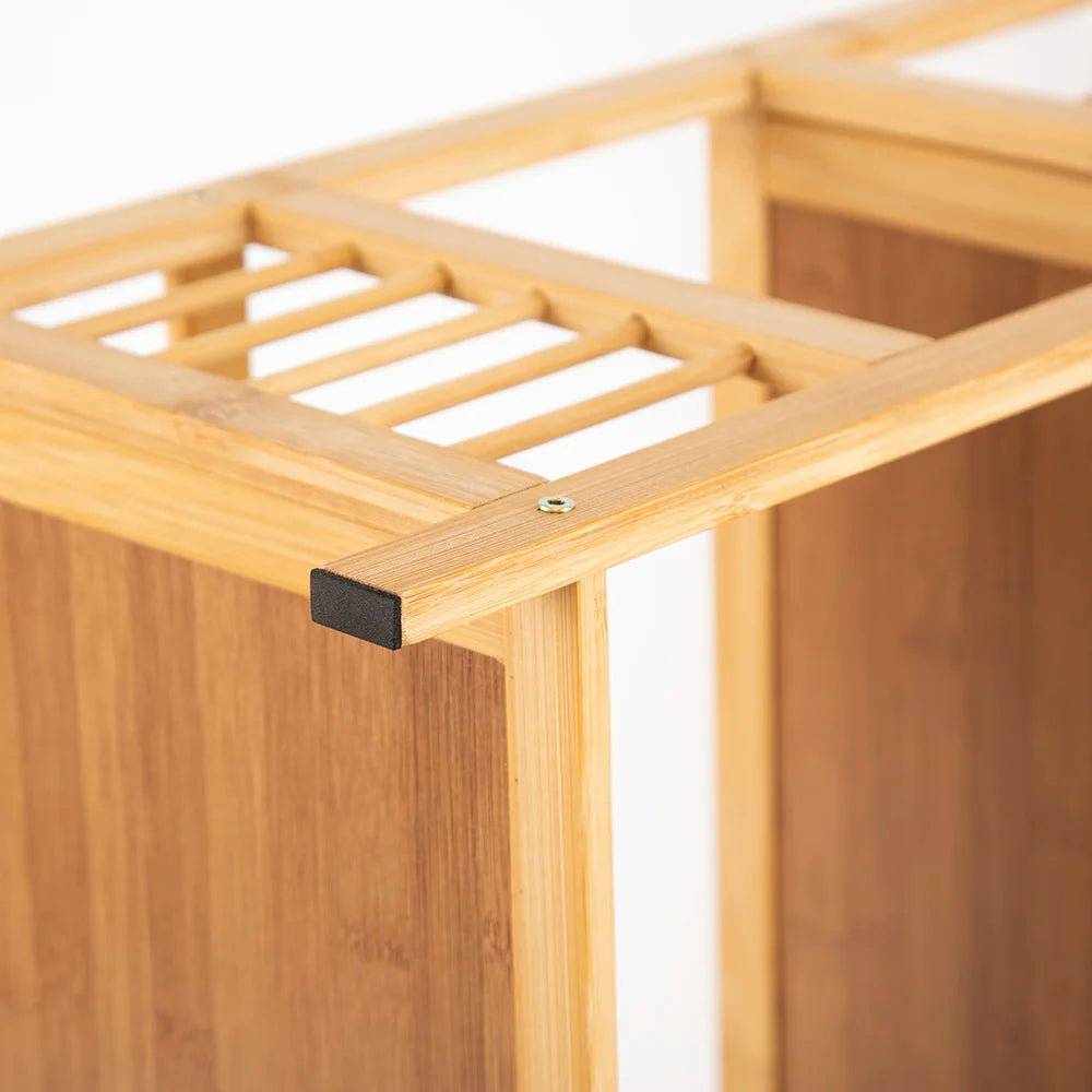 Three-Tier Bamboo Desktop Storage Rack, 50 cm