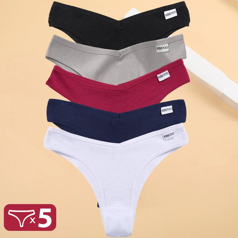 5PCS/Set Cotton Lingerie Panties Sexy Underwear Women Briefs Tangas Female Underpants Pantys Thong Panties Bikini Solid 13 Color