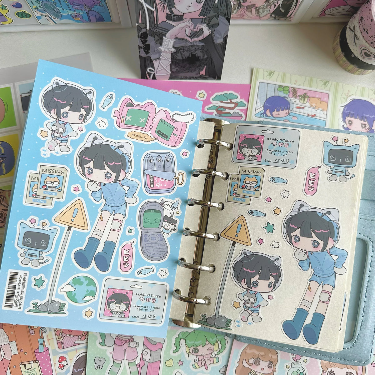 Pegatinas coreanas lindas, dulces y geniales, pegatinas de estilo chica japonesa de Shibuya, pegatinas de personajes kawaii, pegatinas para manualidades, diarios, álbumes de recortes y proyectos DIY