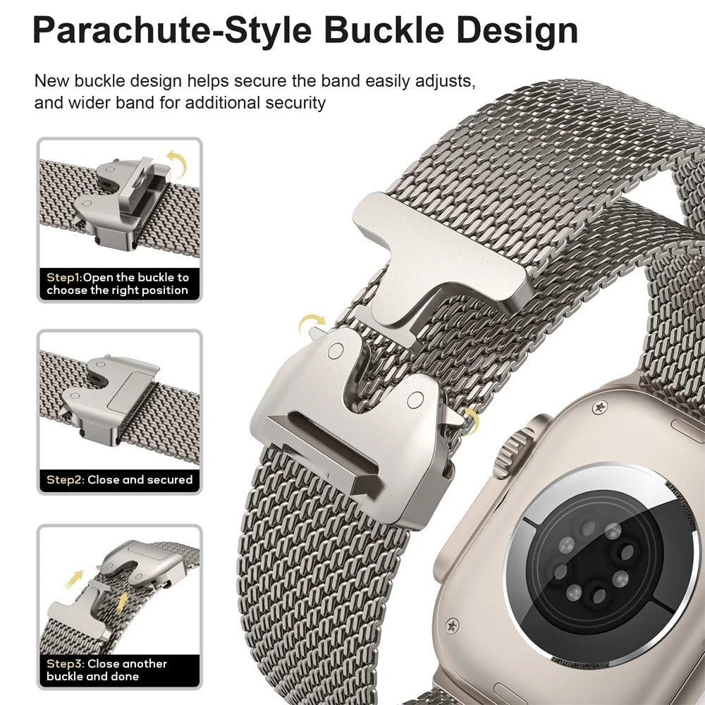 Stainless Steel Milanese for Apple Watch Ultra 2 3 49mm 46mm 42mm 41mm 45mm 44mm Series 11 10 9 8 7 6 5 4 SE3 Straps Accessories