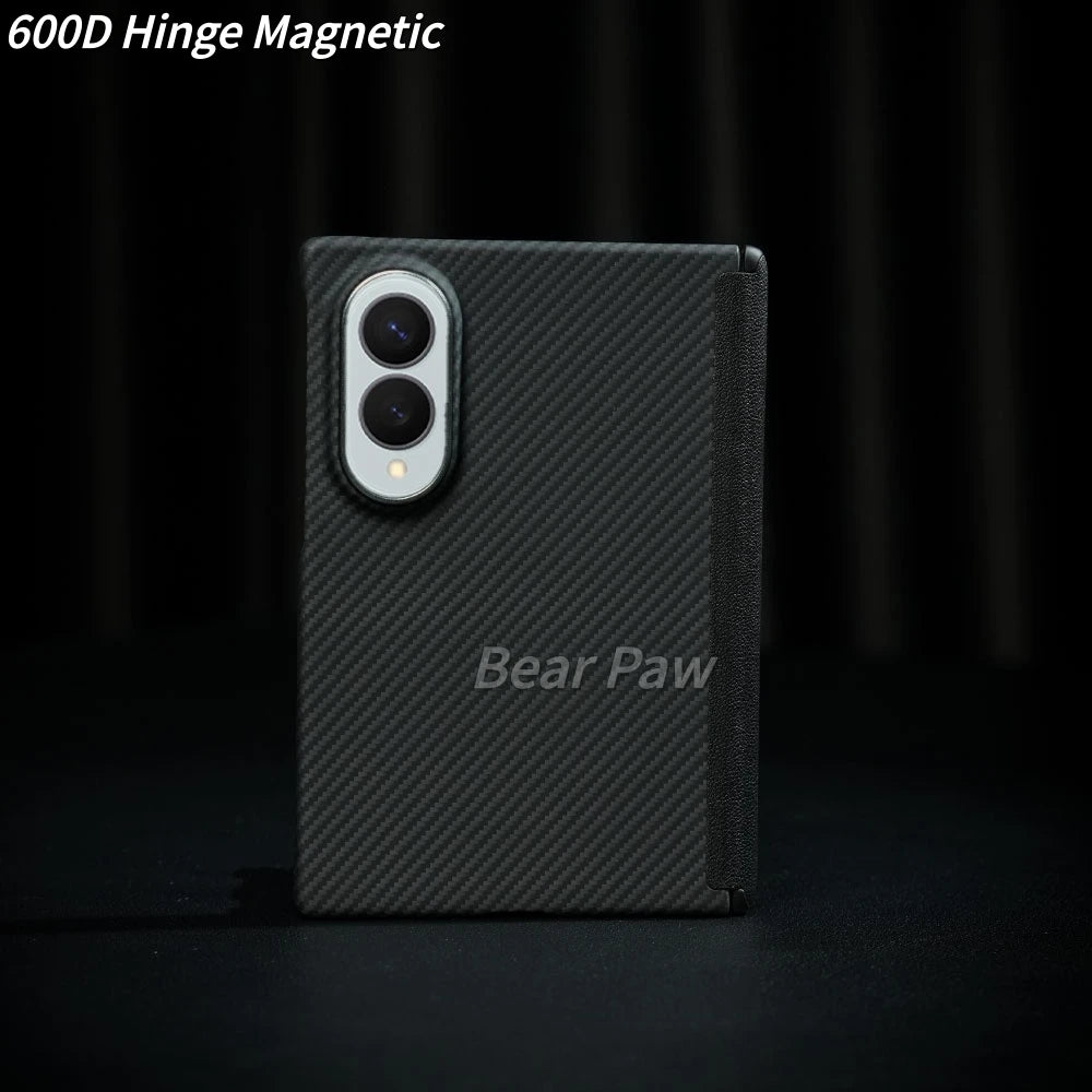 Aixs Hinge Magnetic Case for Samsung Z Fold 8 Wide for MagSafe Aramid Carbon Fiber Cases with Metal Ring Lens Protective Case