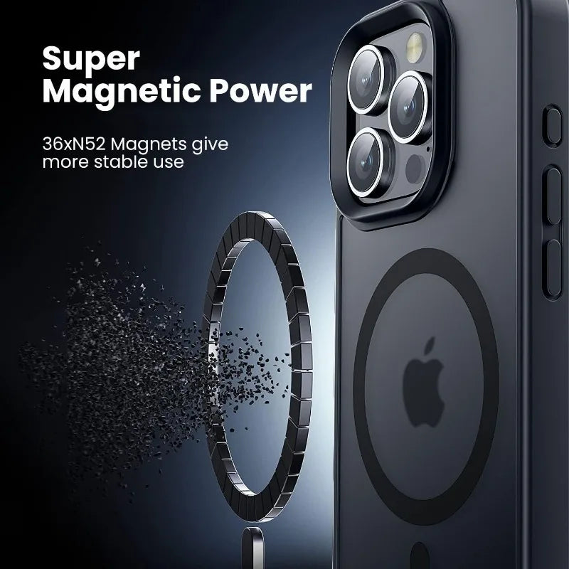 Transparent For Magsafe Magnetic Case For iPhone 18 16 17 Air 17e 15 14 13 12 11 Pro Max Wireless Charging Hard Protect Cover