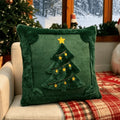 Nouvelles housses de coussin Sapin de Noël Bonhomme de neige 18x18 po Housse de coussin carrée douce Coussin de décoration de fête