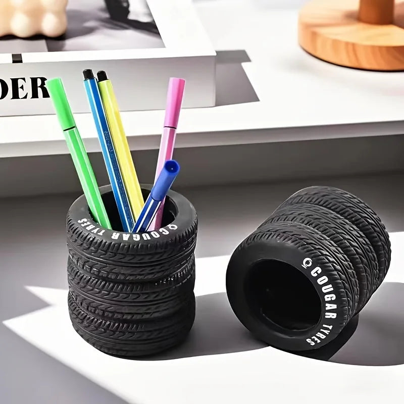 Tire-Shaped PVC Pen Holder