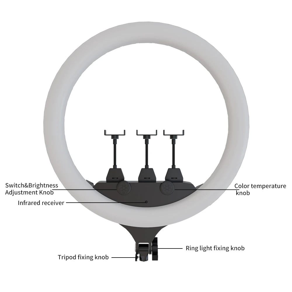 SH 18" LED-Selfie-Ringlicht Fotografie Videoleuchte Ringlicht Handy-Stativ Fülllicht dimmbare Lampe Stativ Streaming