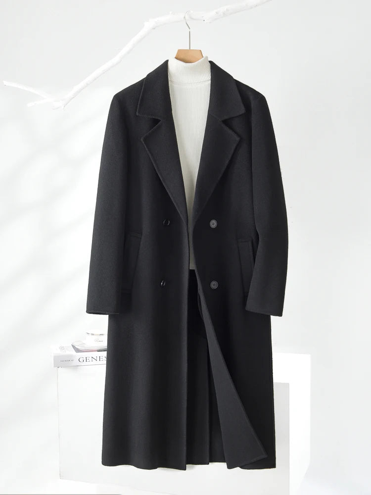 Jueqi Double-sided Wool Coat Men's Business Woolen Coat Mid-length Autumn and Winter New Woolen Coat